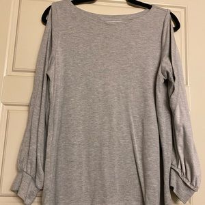 Loft Open Shoulder Grey Shirt
